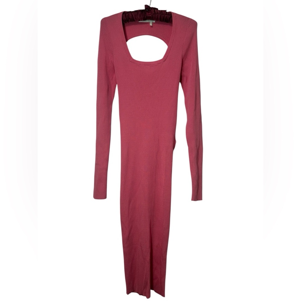 REMAIN Birger Christensen Pink Cutout Bodycon Midi Dress Size M (6)